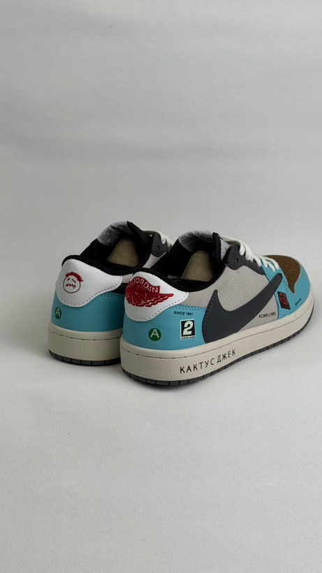 نایک ایرجردن 1 تراویس اسکات بی ام و آبی Nike Air Jordan 1 Low TravisScott Jackboys BMW-محصول :ویتنام