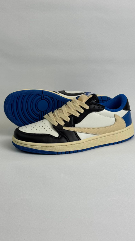 کتونی نایکی : تراویس فرگمنت آبی Jordan 1 Low Fragment Design x Travis Scott محصول :ویتنام