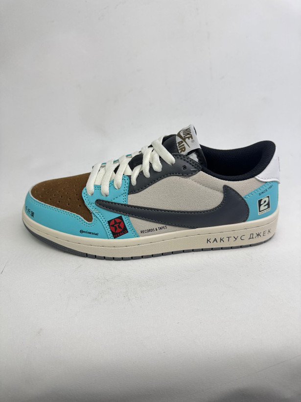 نایک ایرجردن 1 تراویس اسکات بی ام و آبی Nike Air Jordan 1 Low TravisScott Jackboys BMW-محصول :ویتنام